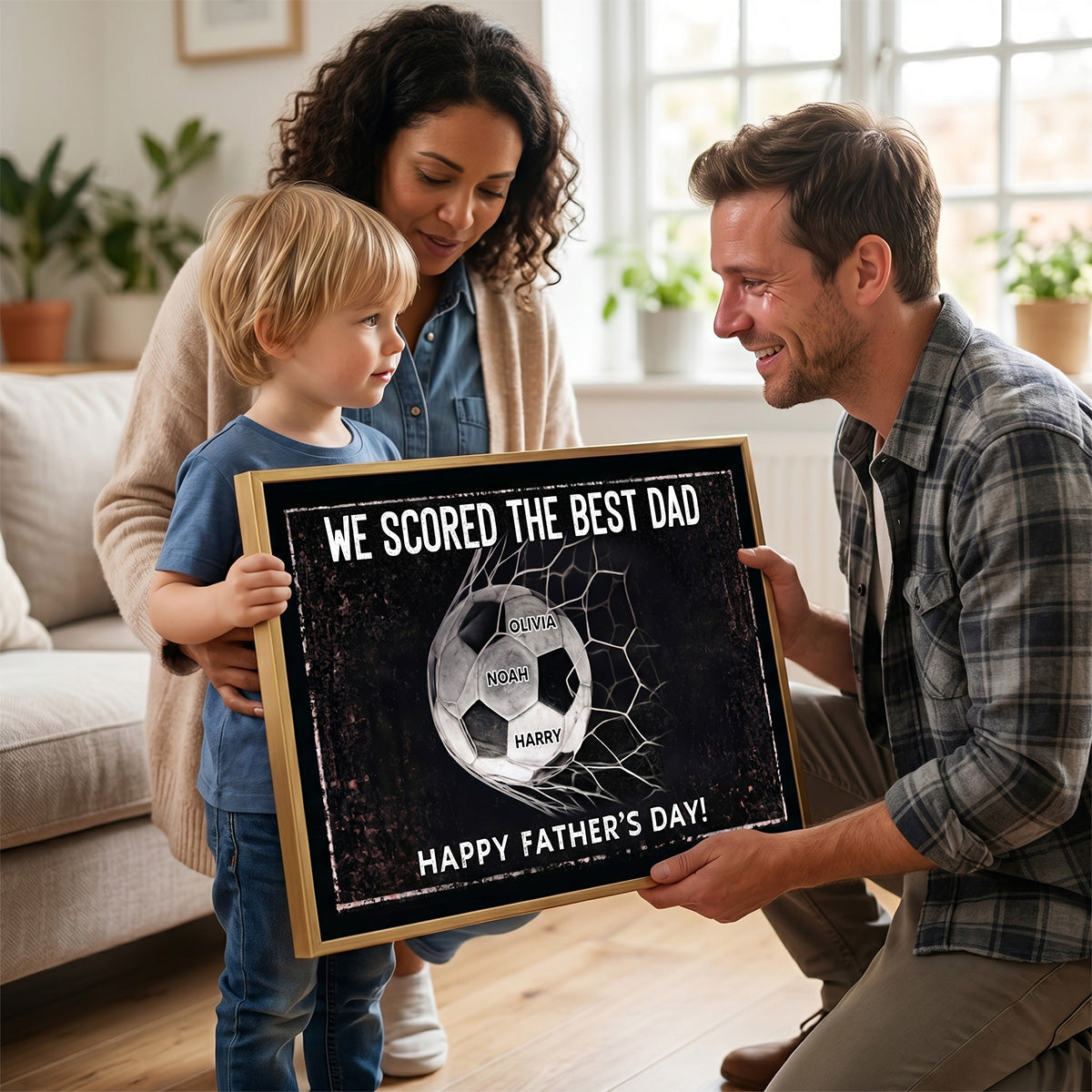 We Scored The Best Dad - Personalized Poster - Father's Day Gift For Soccer Dad, UK Football Dad