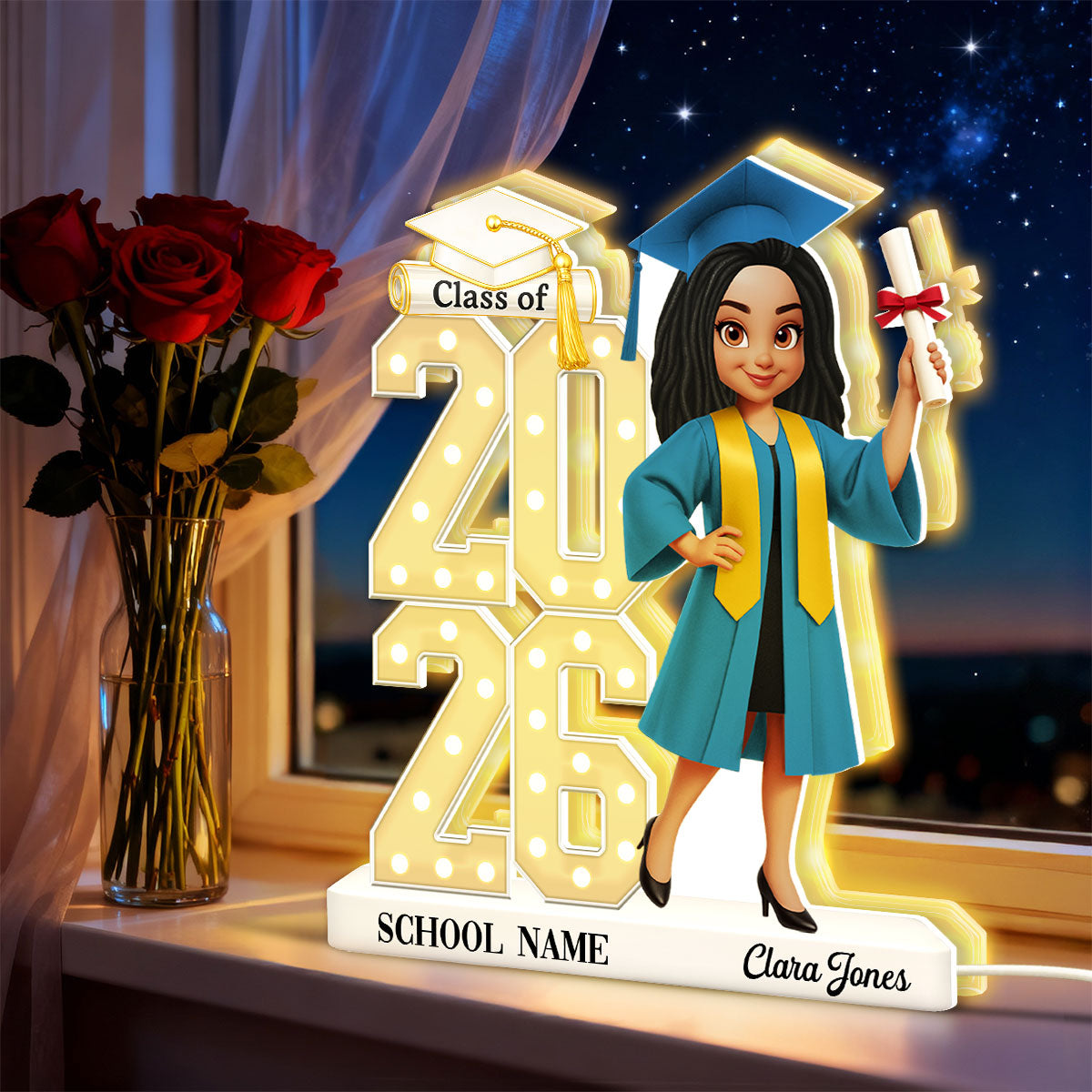 Class Of 2026 2027 Senior 2D Flat - Personalized Light Box - Graduation Gift For Graduates, Daughter, Son