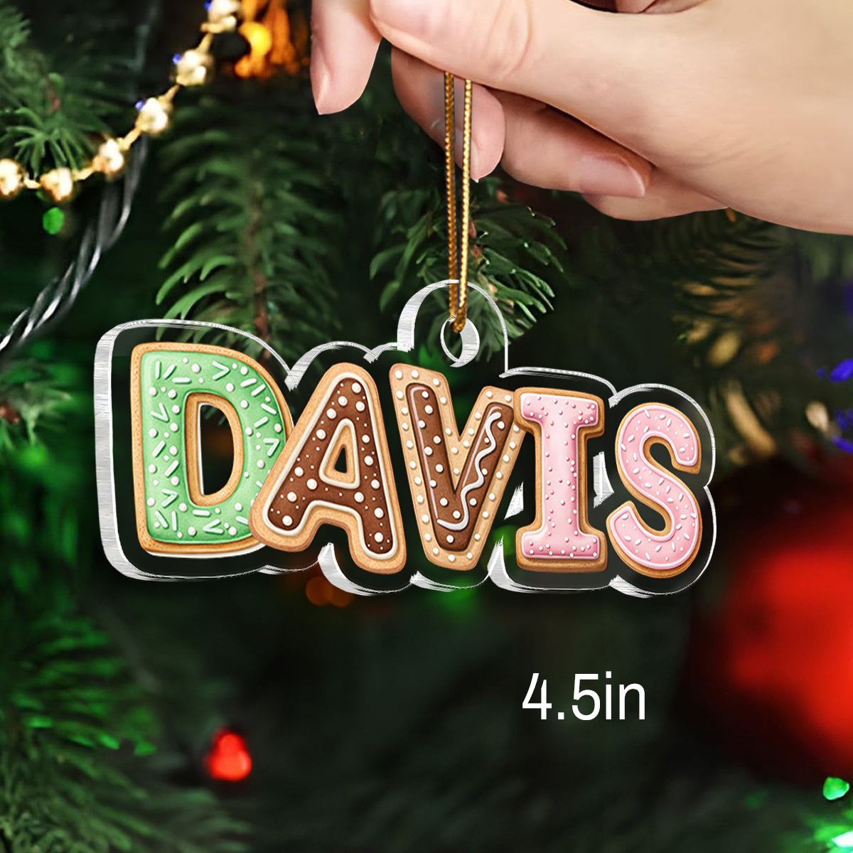 Custom Family Name Cookies Alphabet - Personalized Acrylic Ornament - Unique Christmas Gift For Family