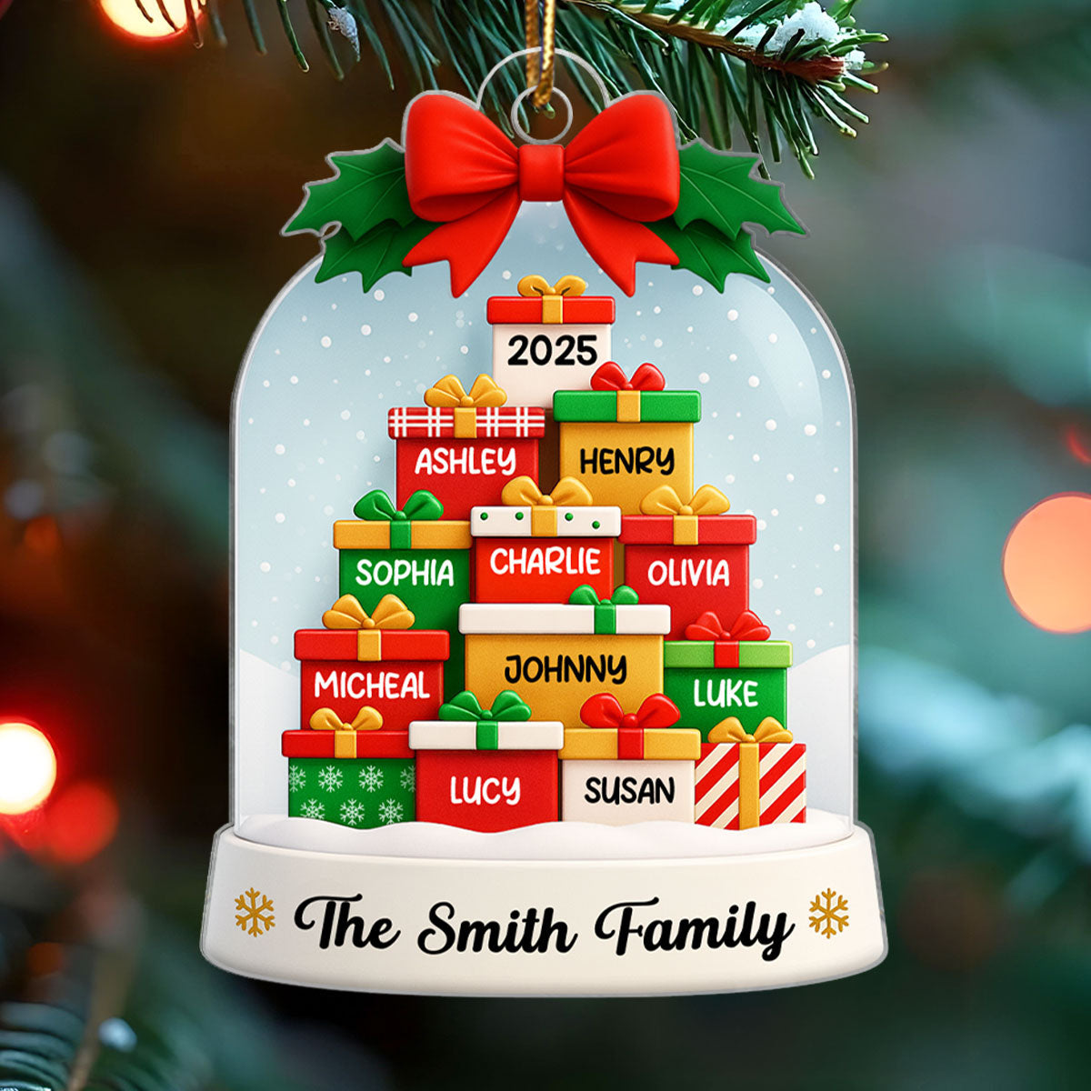 Family Christmas Gifts - Personalized Acrylic Ornament - Christmas Gift for Family