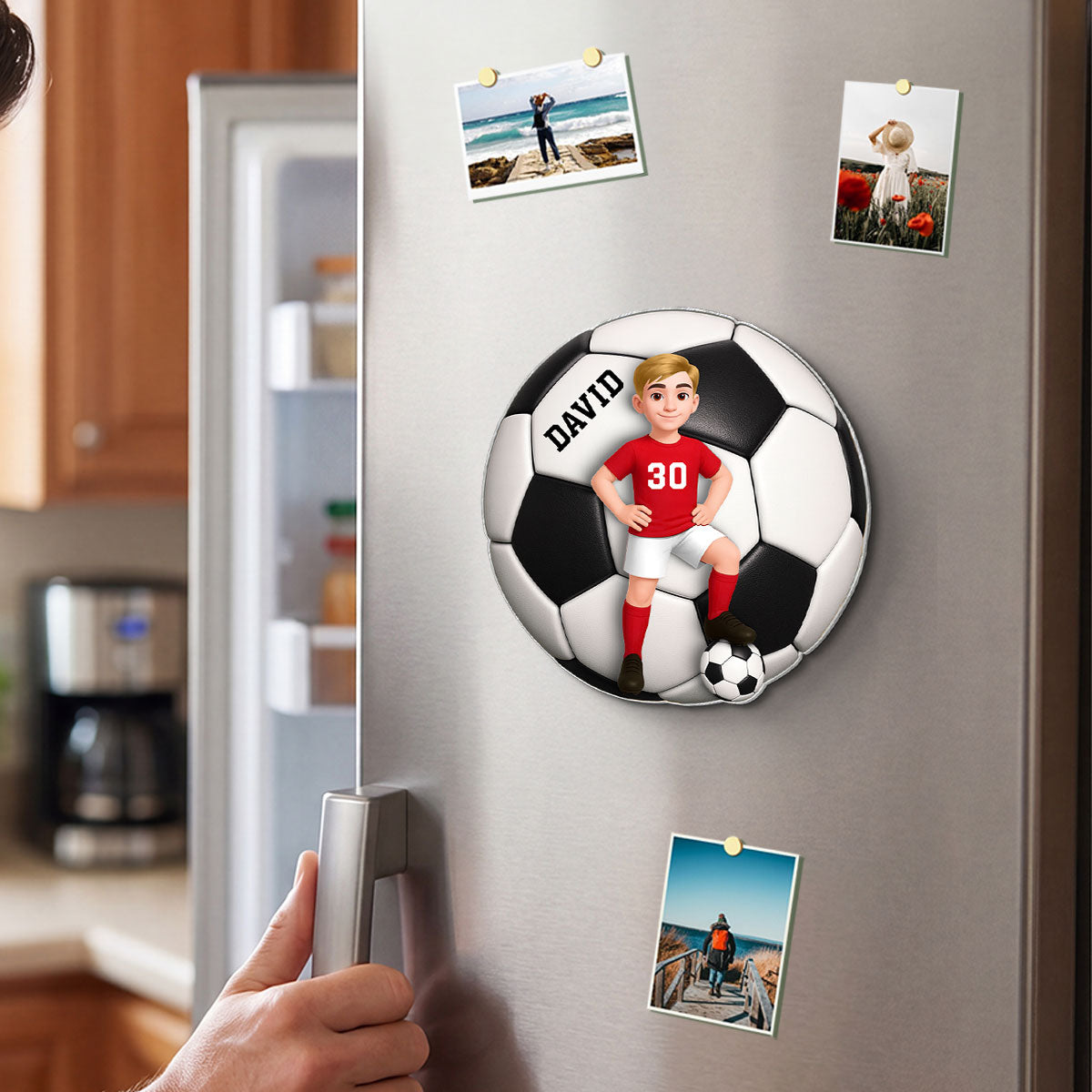 Soccer Boy & Girl - Personalized Acrylic Locker Magnet - Back To School Gift For Daughters, Sons, Grandkids, Teenagers