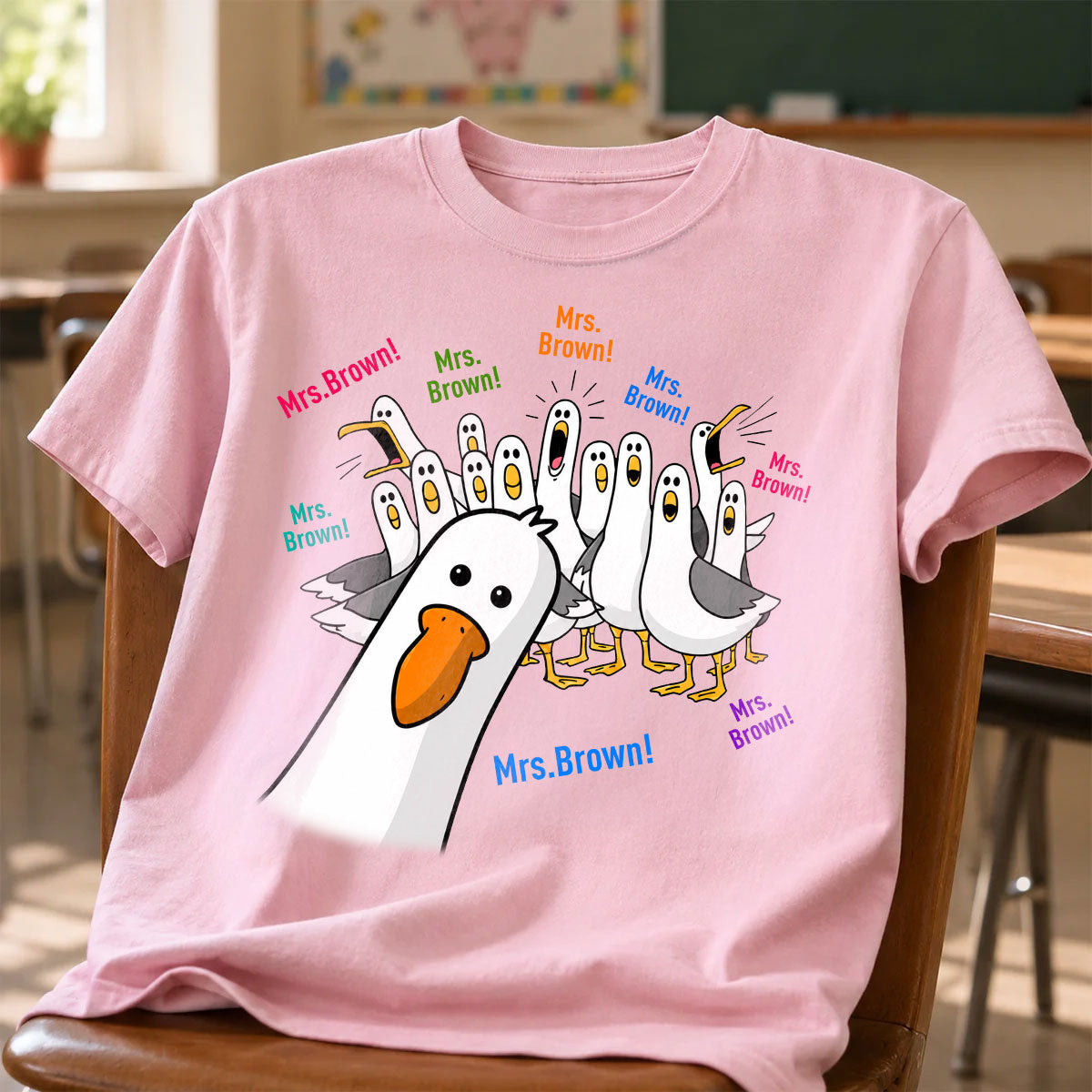 Funny Seagulls Teacher Name - Personalized Shirt - Back To School Gift For Teacher