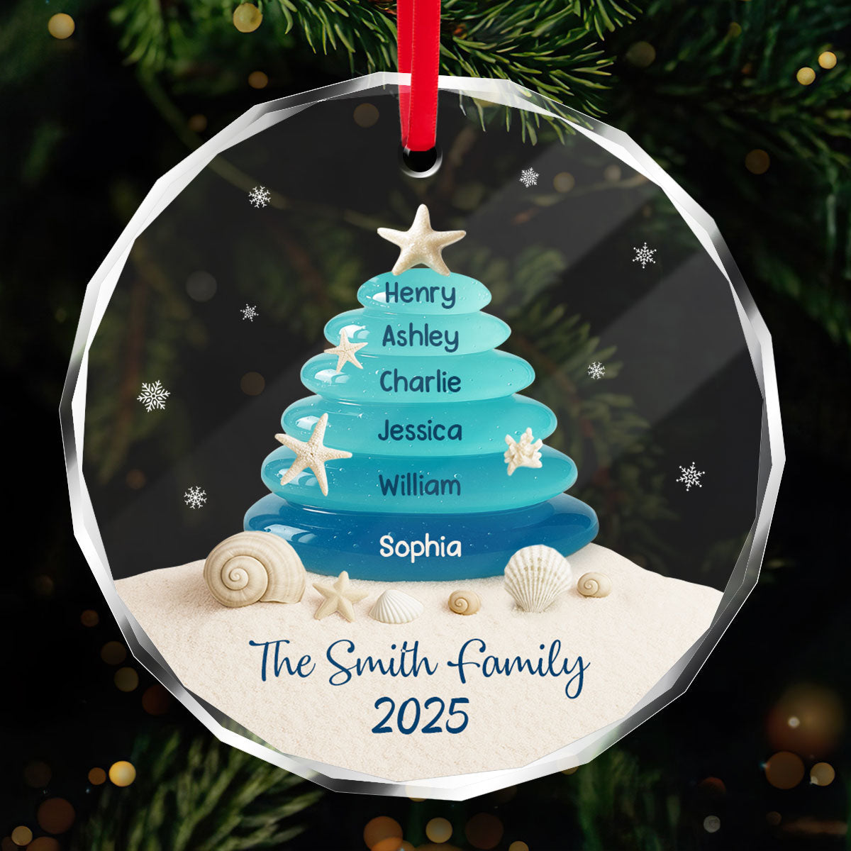 Sea Glass Christmas Tree - Personalized Glass Ornament - Heartwarming Festive Christmas Decor