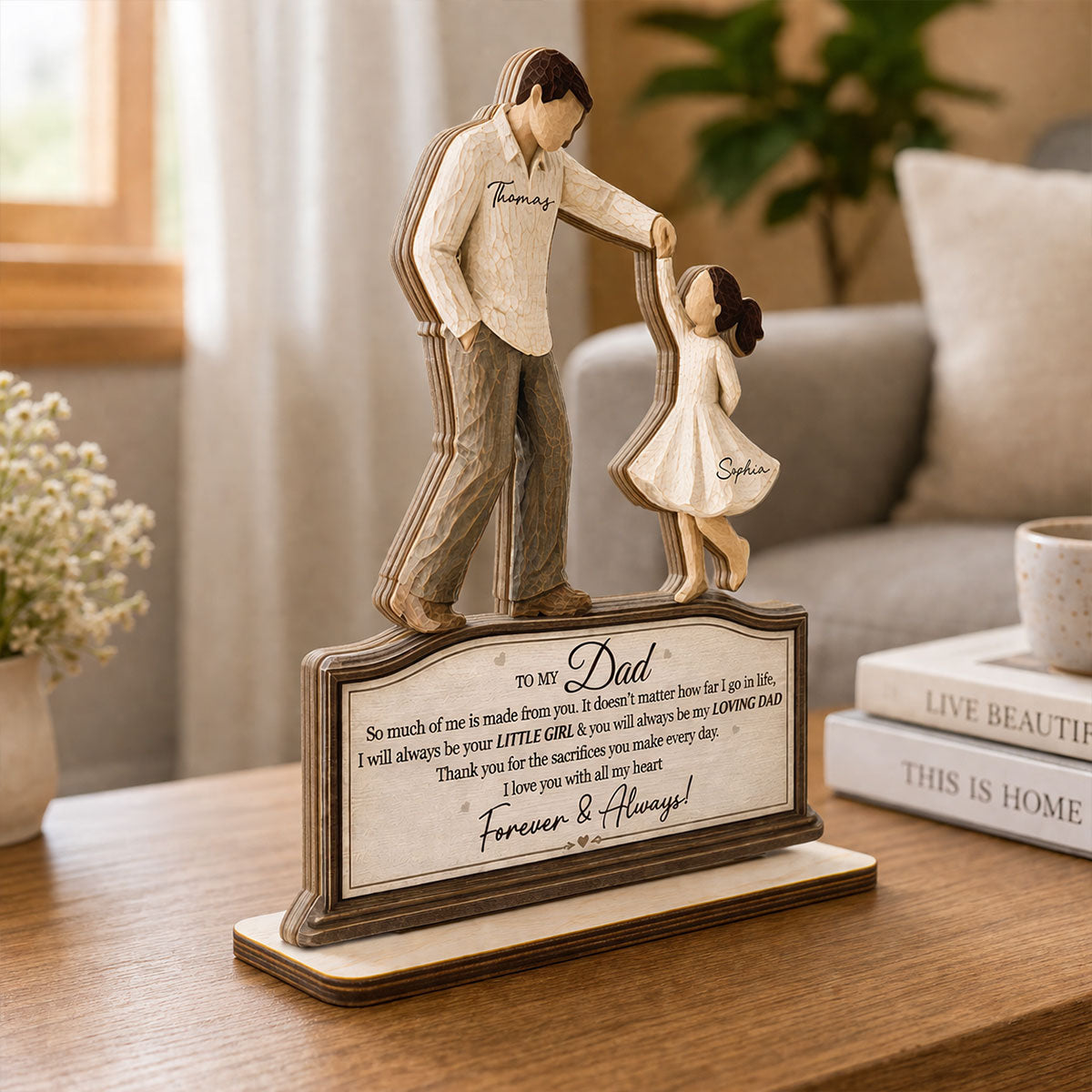 Will Always Be Your Little Girl Father & Daughter Dancing - Personalized 2-Layered Wooden Plaque - Sentimental  Gift From Daughter