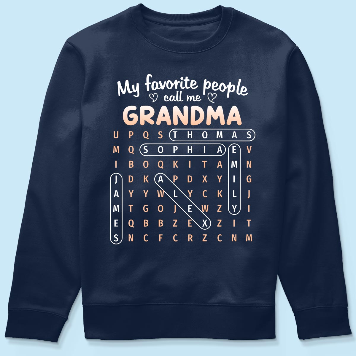 Favorite People Call Me Grandma Word Search Puzzle - Personalized Shirt - Mother's Day Gift For Grandma