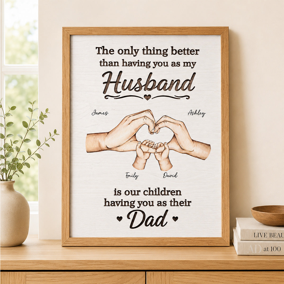 Our Children Having You As Their Dad Family Hands - Personalized Poster - Father's Day Gift For Husband