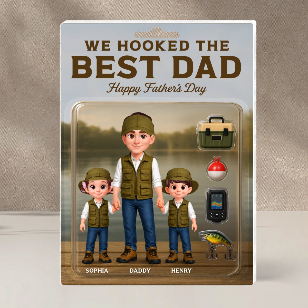 Fishing We Hooked The Best Dad - Personalized Acrylic Block Plaque -  Gift For Dad