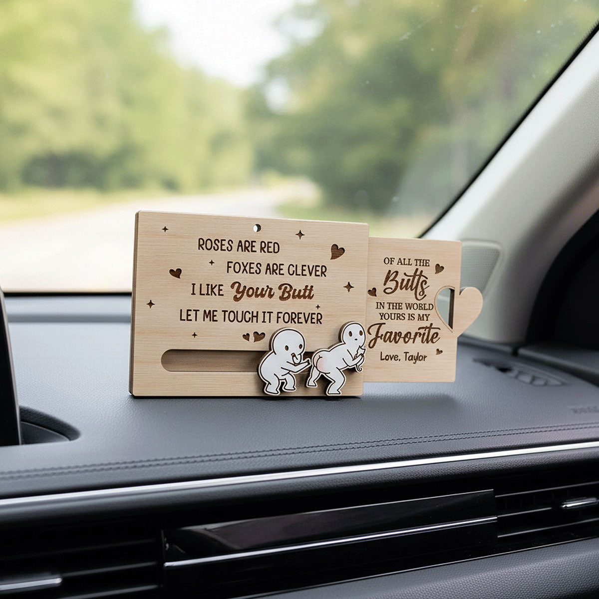 I Like Your Butt Funny Inappropriate Couple - Personalized Wooden Slider Ornament - Valentine's Day Gift For Him, For Her