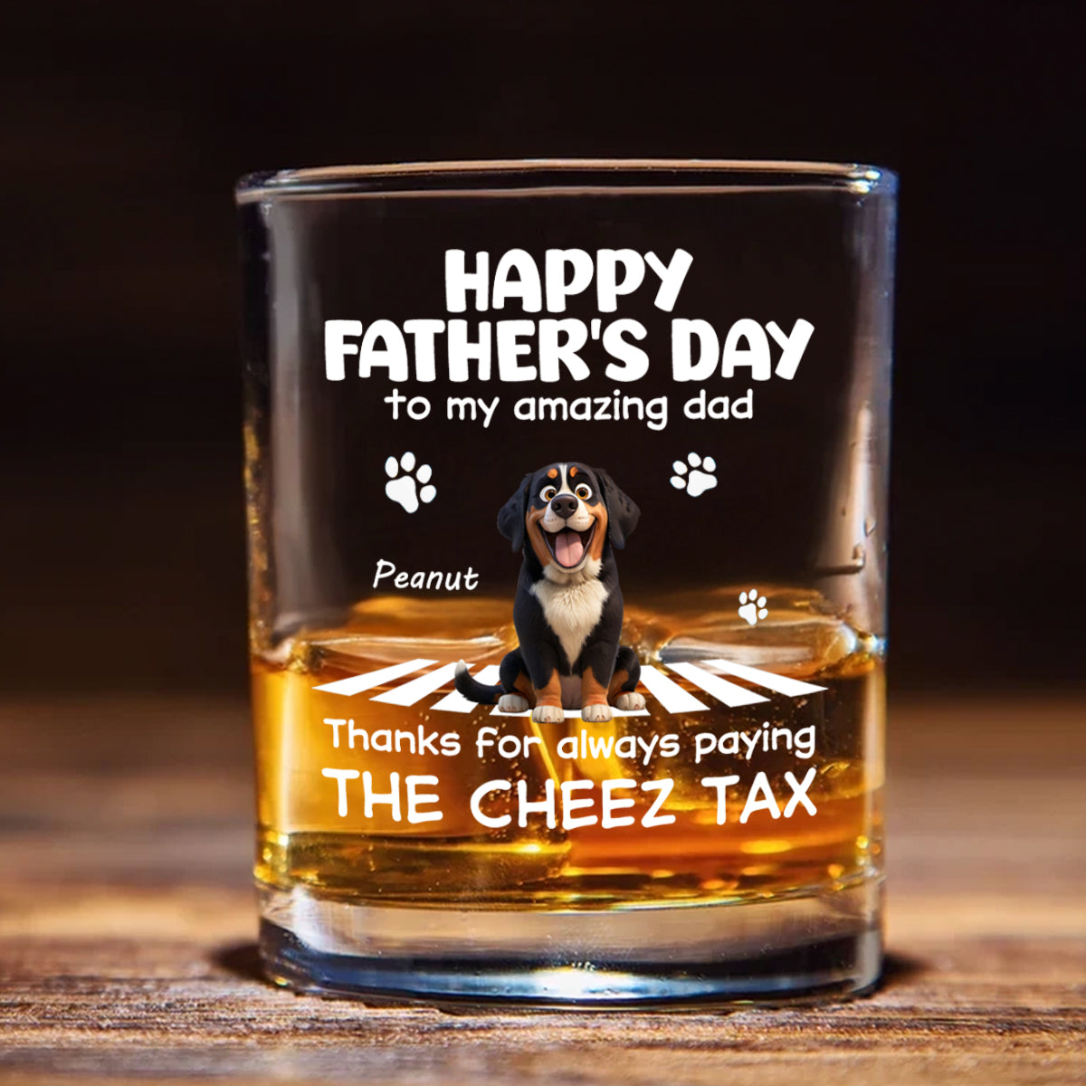 Happy Father's Day to My Amazing Dog Dad - Personalized Whiskey Glass - Father's Day Gift for Dog Dad, Husband