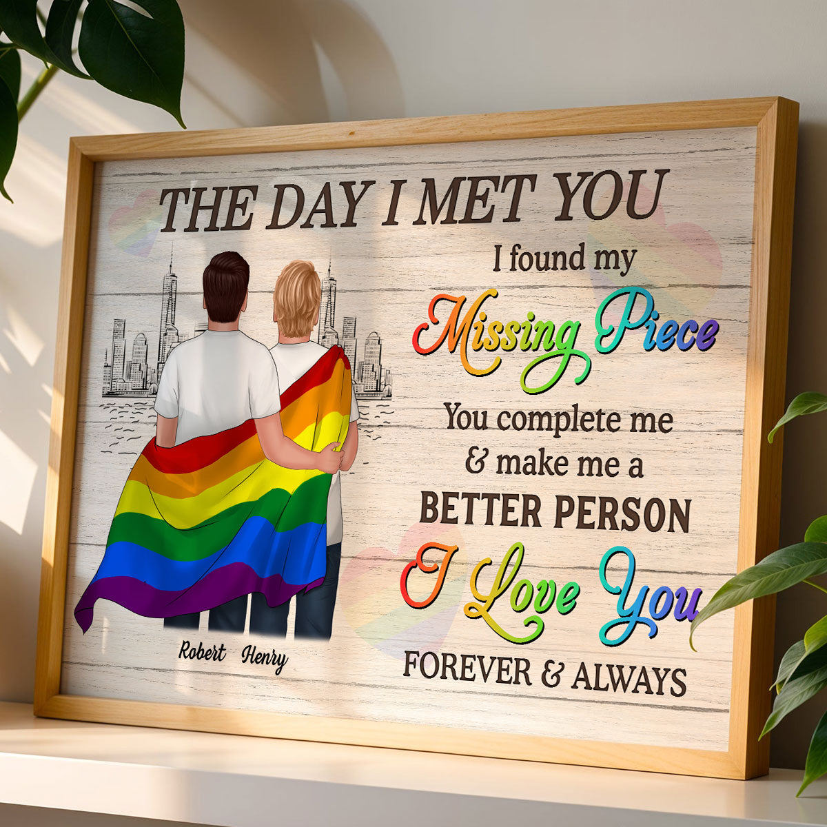 Pride Month LGBTQ+ Couple The Day I Met You Personalized Poster, Gift For Couple