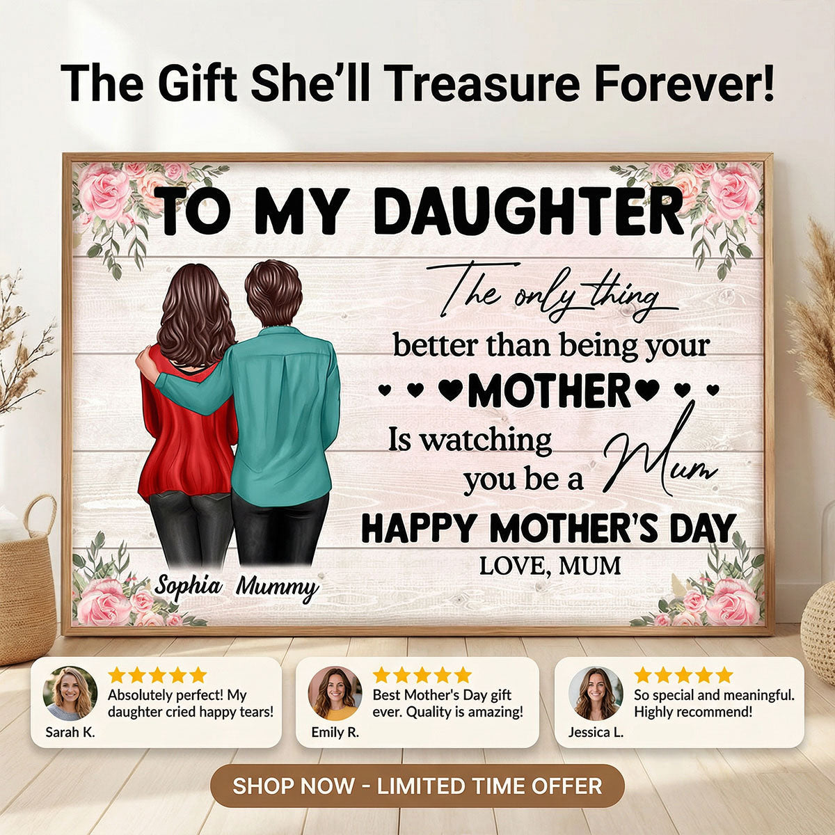 To My Daughter From Mum Happy Mother's Day - Personalized Poster - Mother's Day Gift For Daughter