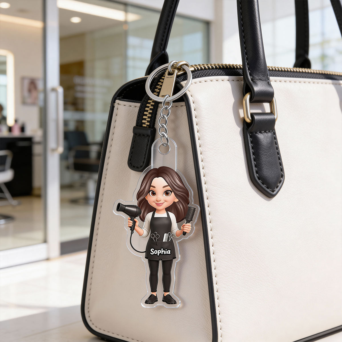 Hairdresser Man Woman - Personalized Acrylic Keychain - Gift For Hairdressers