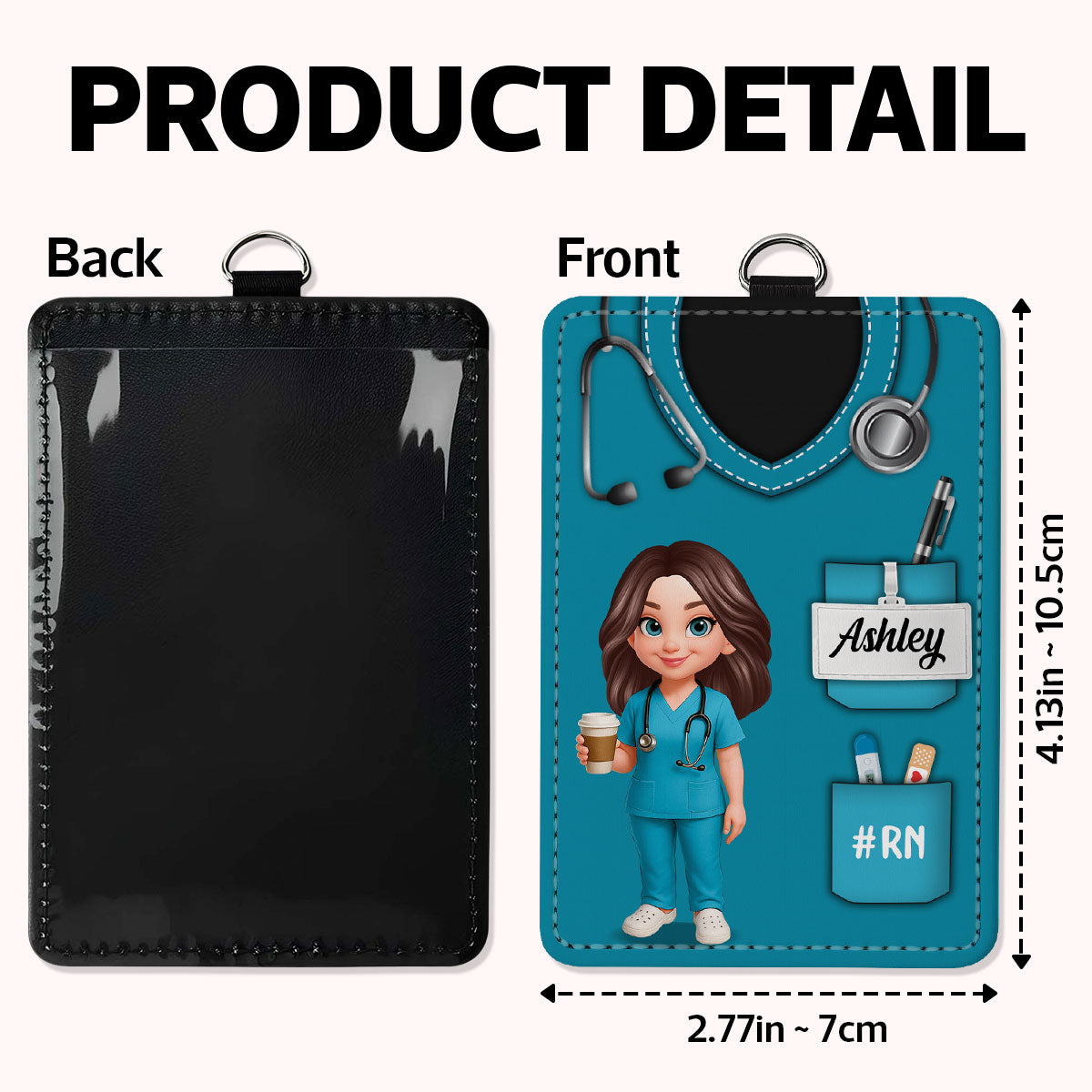 Nurse Uniform - Personalized ID Badge Holder - Gift For Nurse