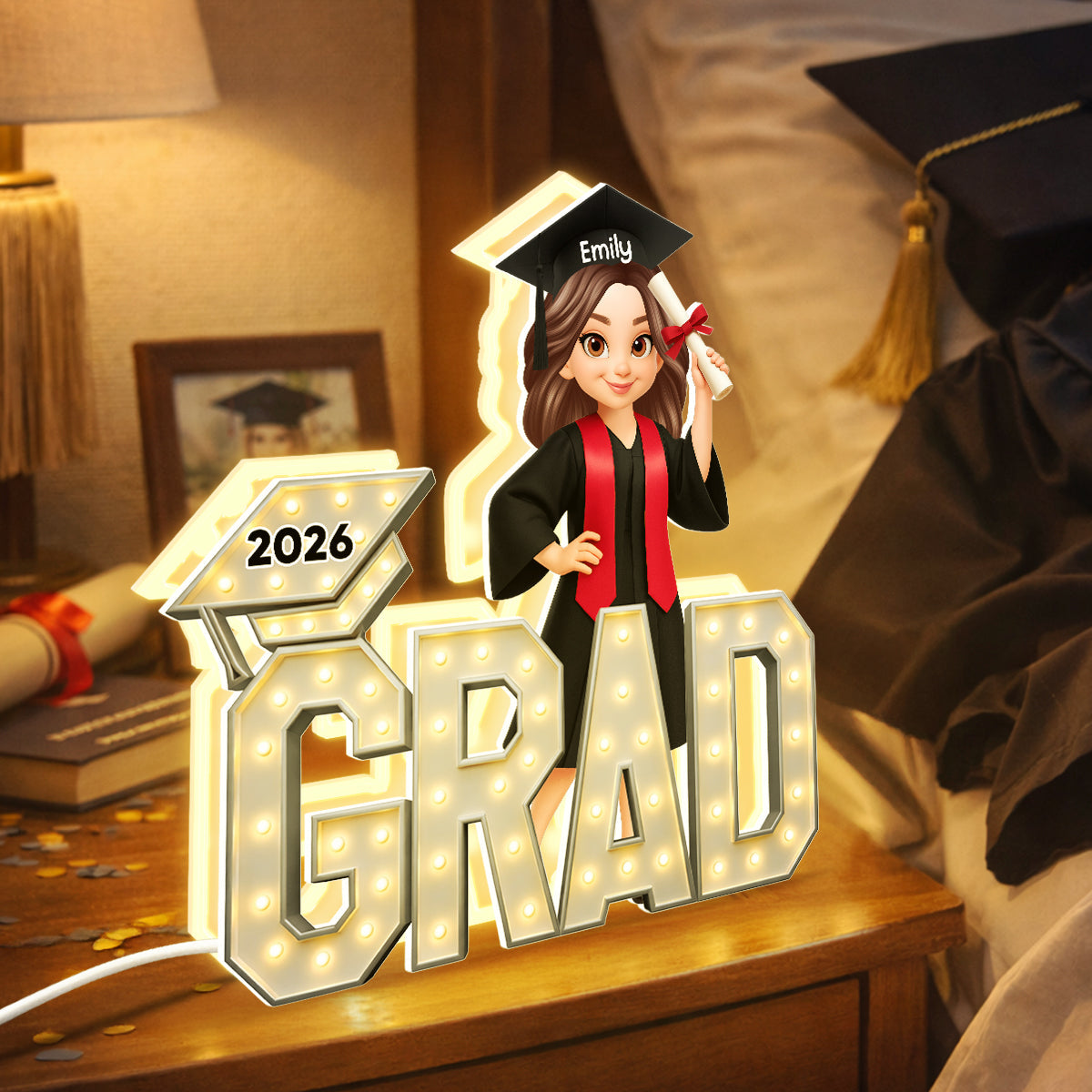 Senior Grad Marquee Pattern - Personalized Light Box - Sentimental Gift for Seniors, Daughter, Son, Grandkids