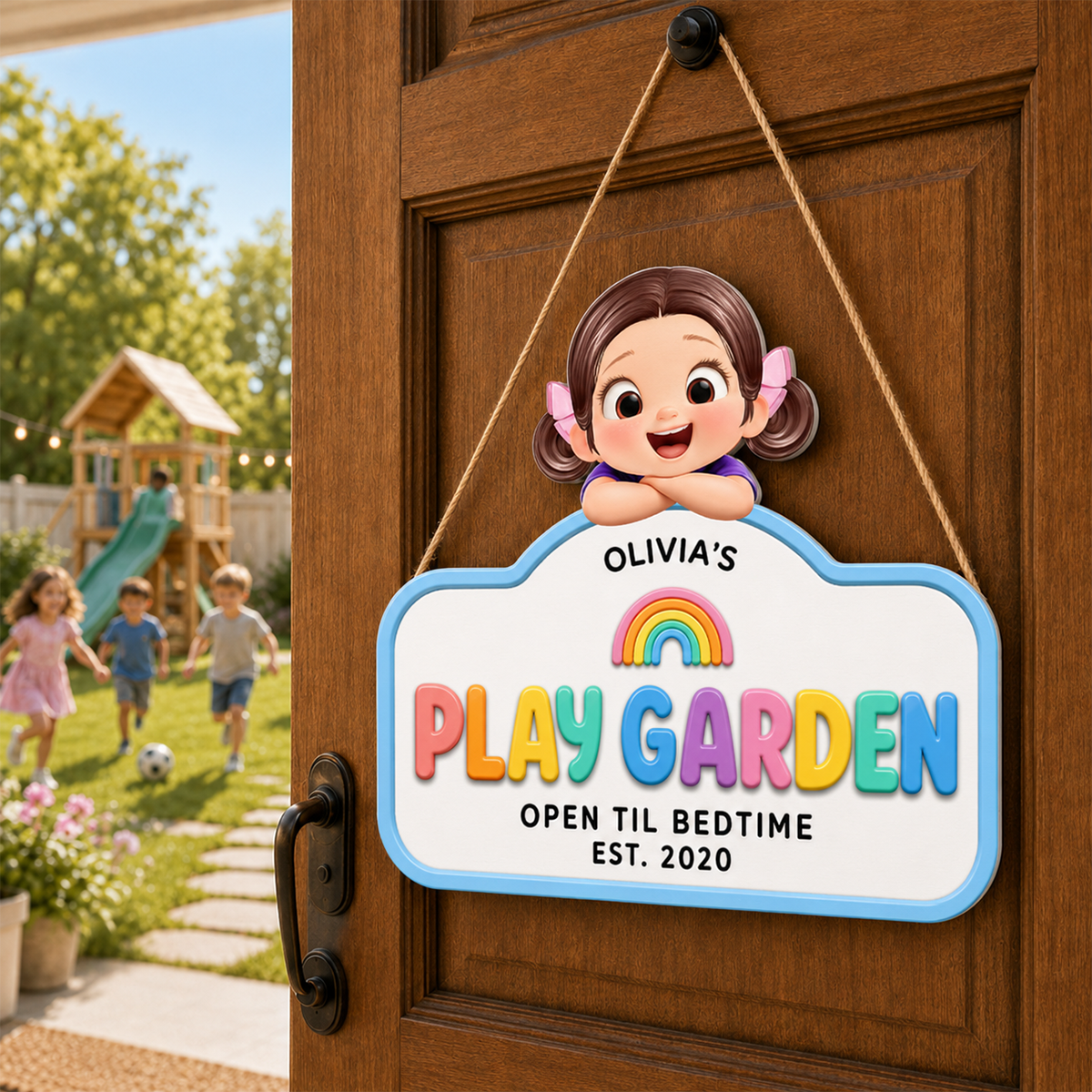 Custom Children's Outdoor Playhouse Sign - Personalized Wood Sign - Outdoor Play Summer Decor