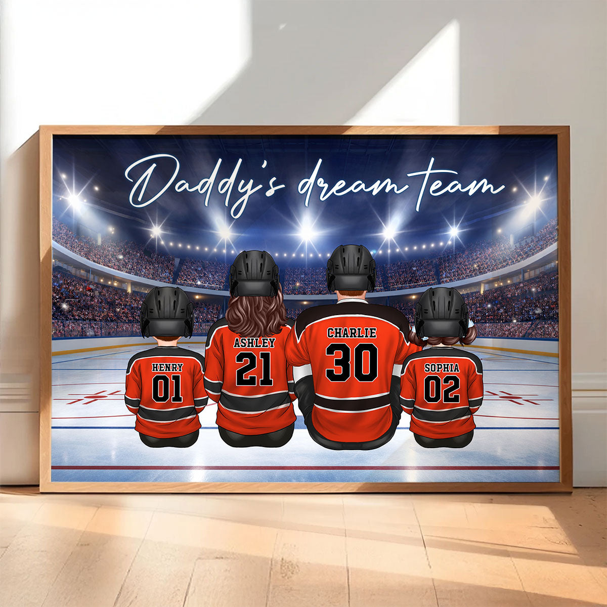 Together We Make A Winning Team Hockey Family - Personalized Poster - Heartfelt Gift For Family