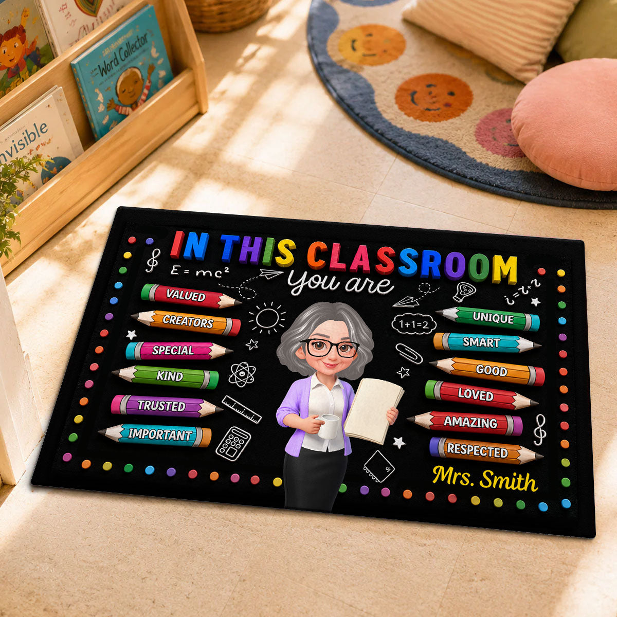 In This Class You're Better - Personalized Doormat - Back To School Gift For Teacher, Classroom Decors
