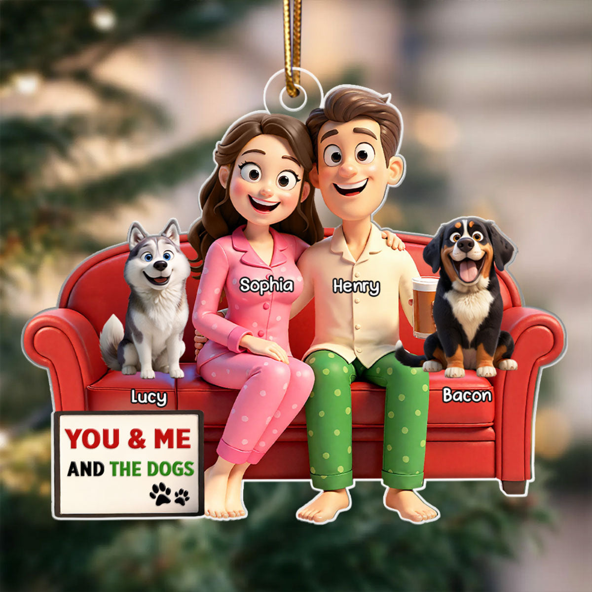Cartoon Couple You & Me We Got This - Personalized Acrylic Ornament - Christmas Gift for him, Gift for her