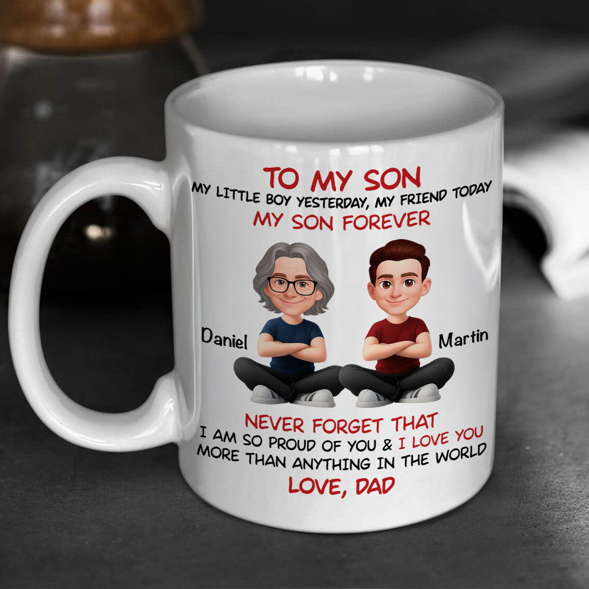 To My Son My Little Boy Yesterday - Personalized Mug - Christmas Gift from Dad to Son