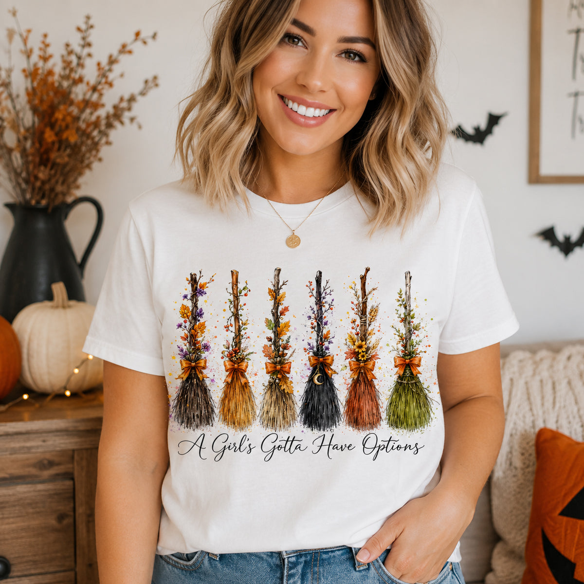 A Girl Gotta Have Options - Shirt - Retro Halloween For Girls