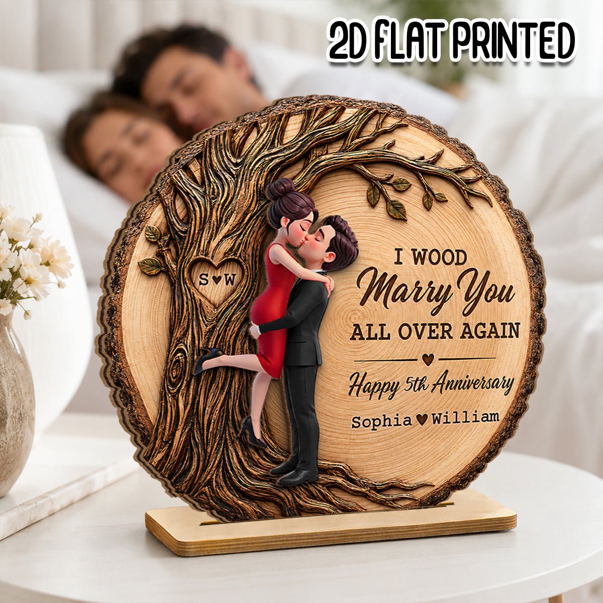 I Would Marry You All Over Again - Personalized 2-Layered Wooden Plaque - Couple Anniversary Gift for Her, for Him