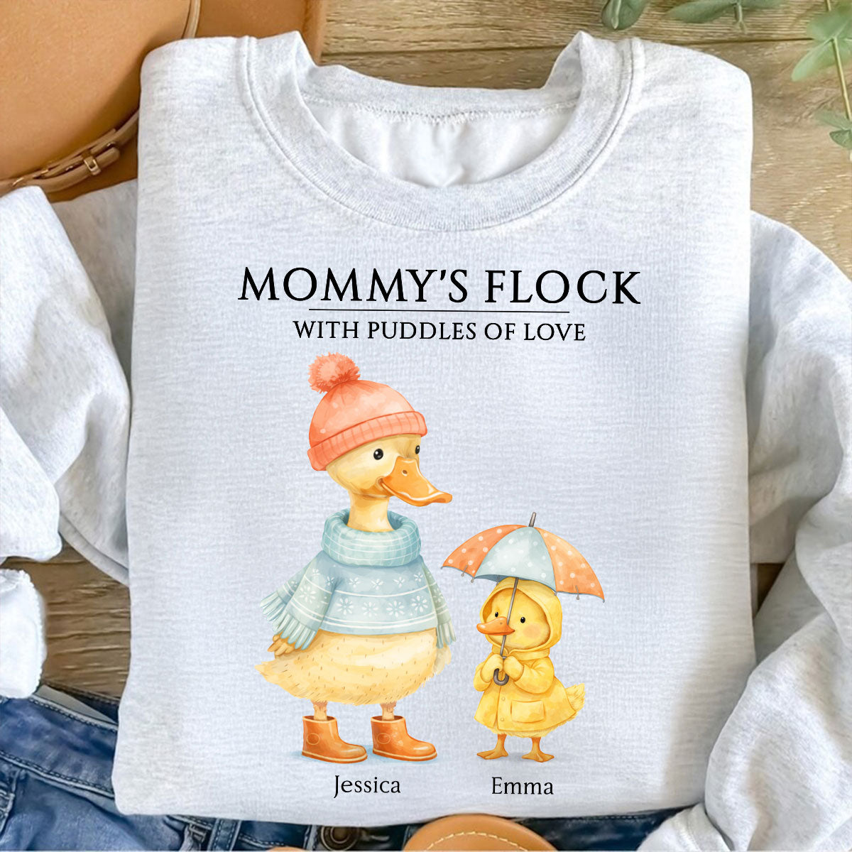 Nanny's Flock with Puddles of Love - Personalised Shirt - Gift for Grandma