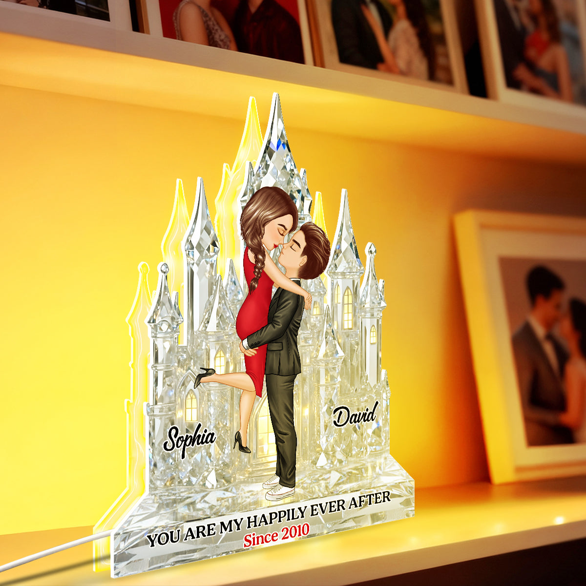 You Are My Happily Ever After Crystal Effect - Personalized Light Box - Gift for Couple, for Her, for Him