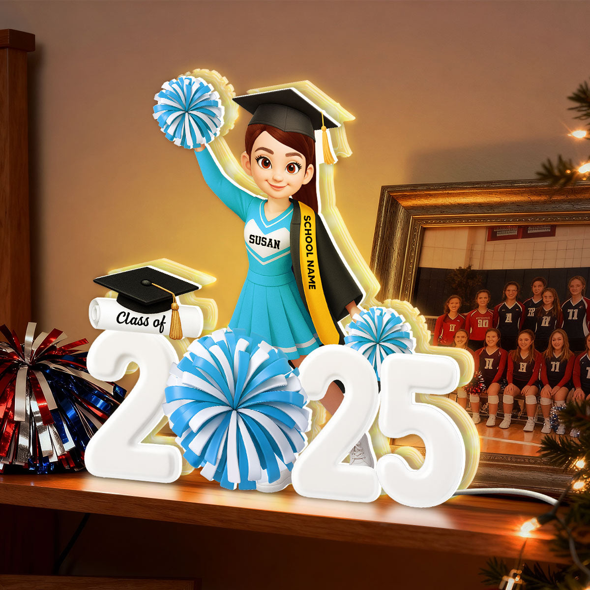 Senior Cheerleader Graduation - Personalized Light Box - Christmas Gift Graduation Gift