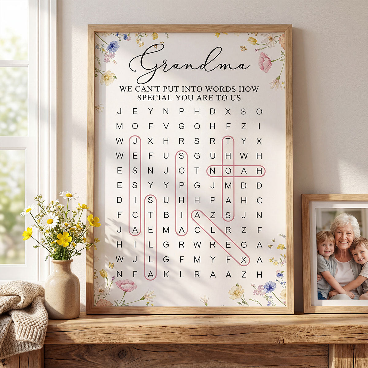 Grandma Word Search Puzzle We Can't Put Into Words How Special You Are - Personalized Poster - Mother's Day Gift For Grandma
