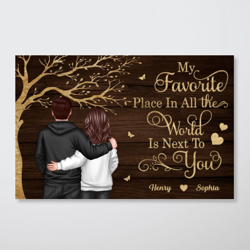 Favorite Place in All the World Couple Tree - Personalized Poster - Gift for him, Gift for her