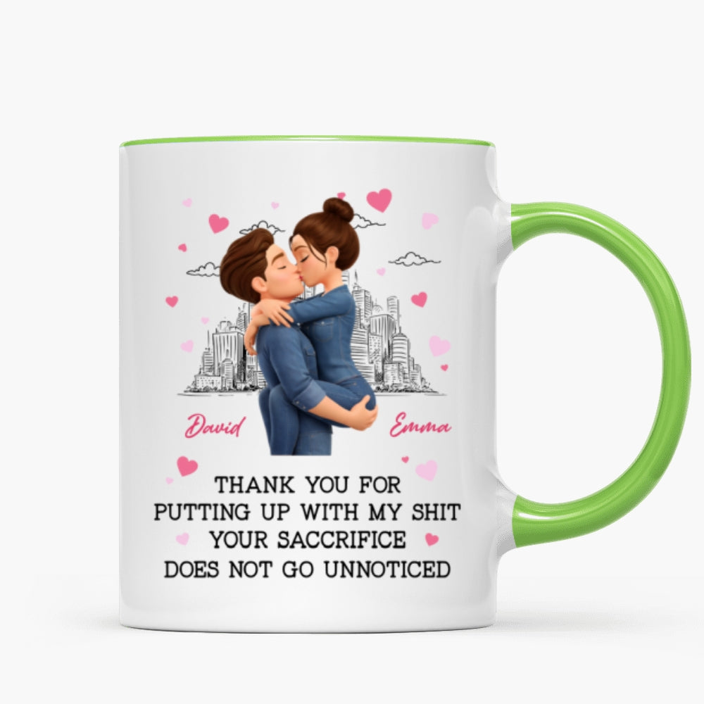 Thank You for Putting Up with My Sh*t - Personalized Mug - Funny Valentine's Day Gift for Her