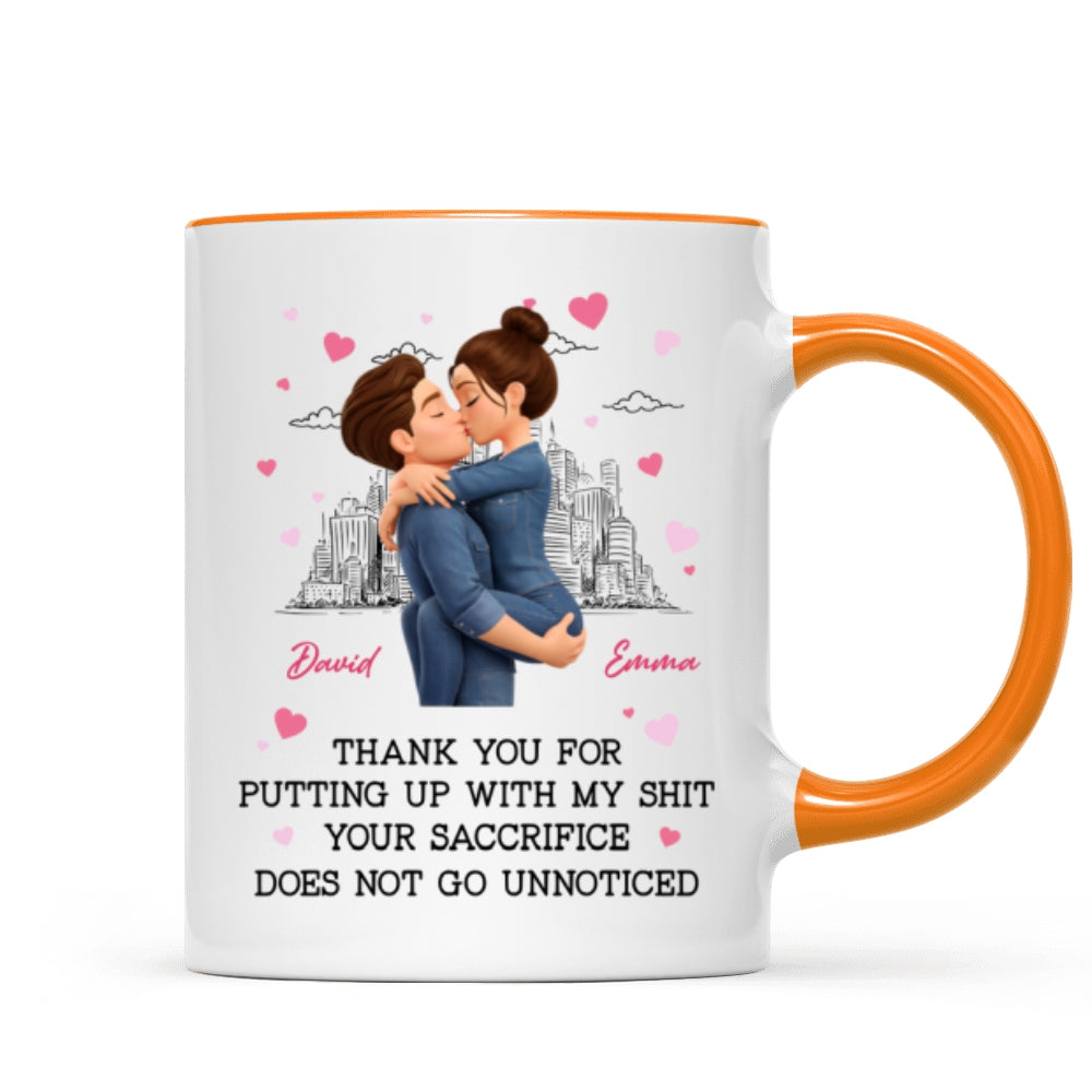 Thank You for Putting Up with My Sh*t - Personalized Mug - Funny Valentine's Day Gift for Her