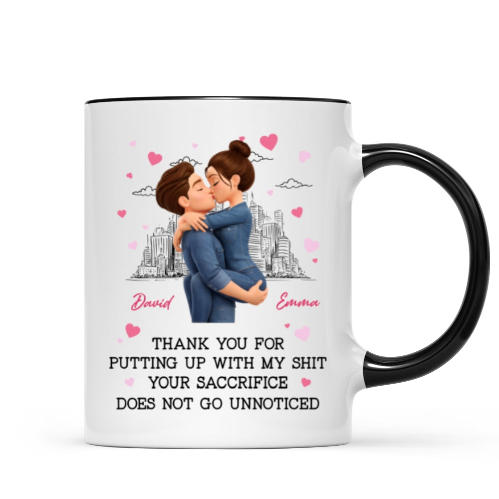 Thank You for Putting Up with My Sh*t - Personalized Mug - Funny Valentine's Day Gift for Her