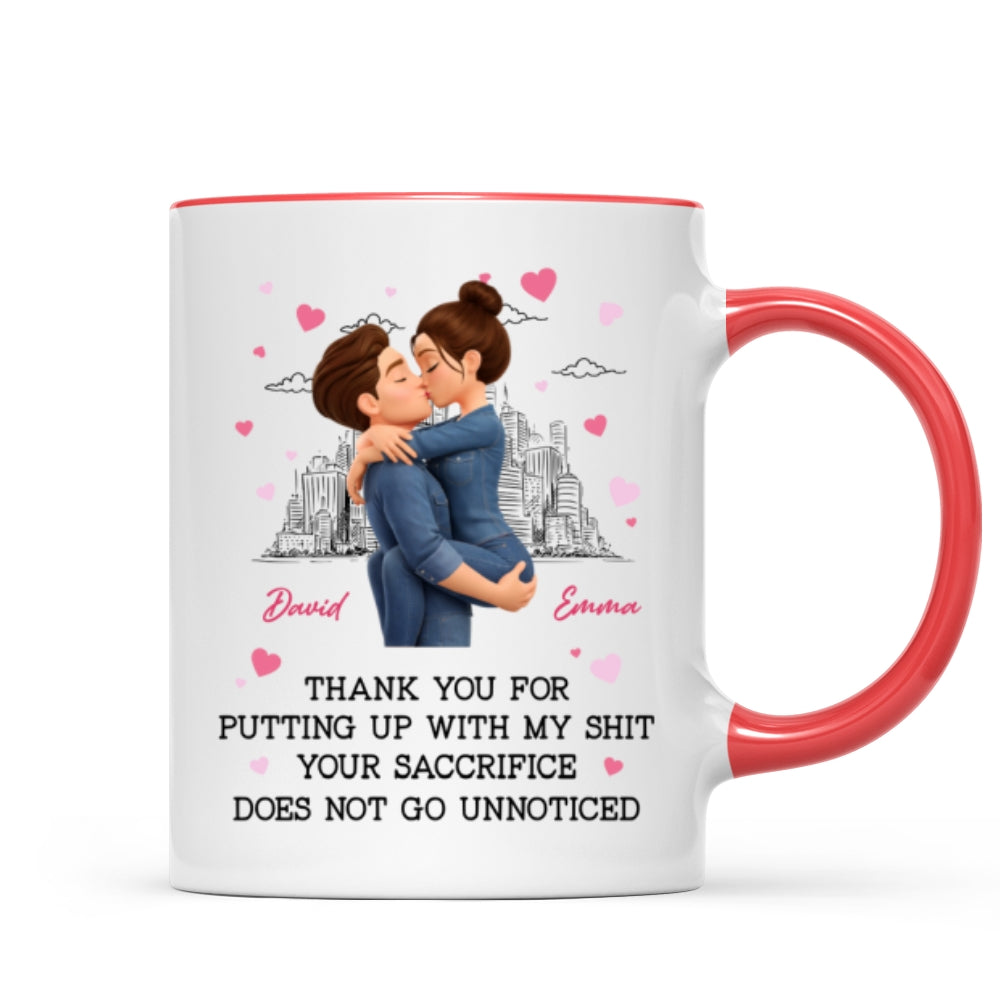 Thank You for Putting Up with My Sh*t - Personalized Mug - Funny Valentine's Day Gift for Her