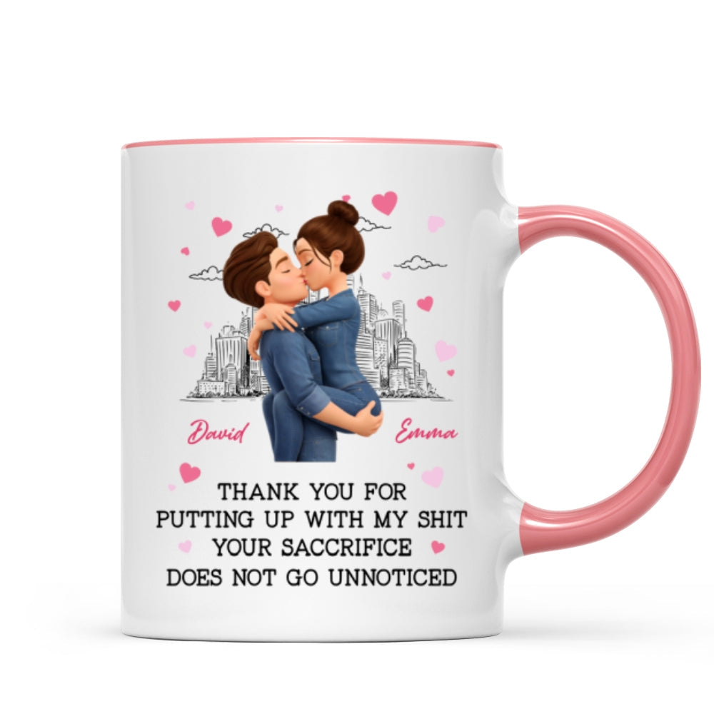 Thank You for Putting Up with My Sh*t - Personalized Mug - Funny Valentine's Day Gift for Her