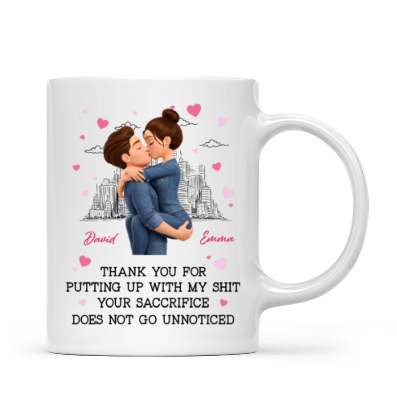 Thank You for Putting Up with My Sh*t - Personalized Mug - Funny Valentine's Day Gift for Her