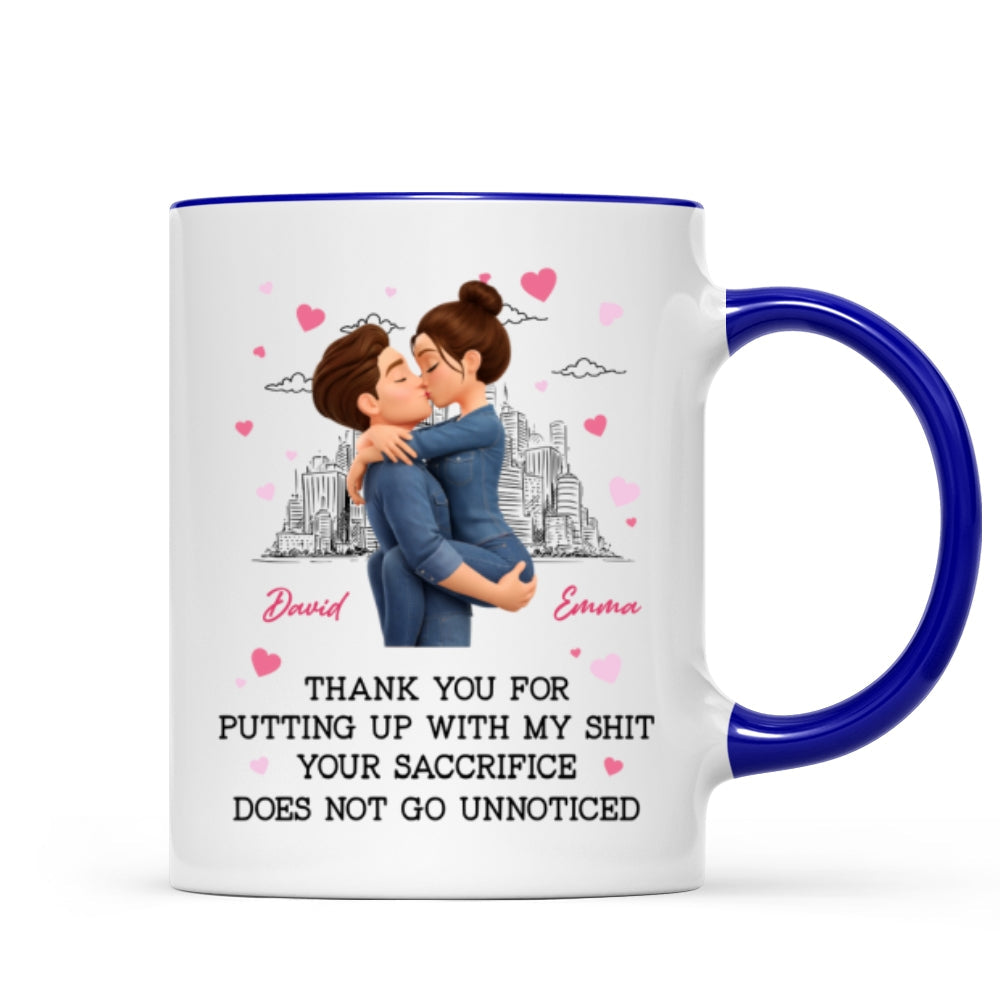 Thank You for Putting Up with My Sh*t - Personalized Mug - Funny Valentine's Day Gift for Her