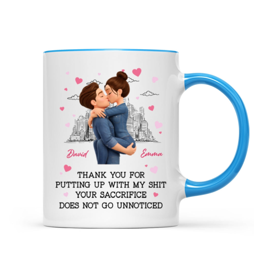 Thank You for Putting Up with My Sh*t - Personalized Mug - Funny Valentine's Day Gift for Her