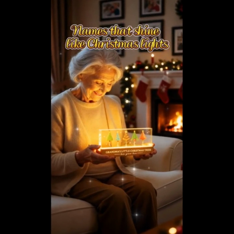 Grandma's Little Christmas Trees - Personalized LED Night Light - Heartwarming Christmas Gift For Grandma, Grandkid, Family