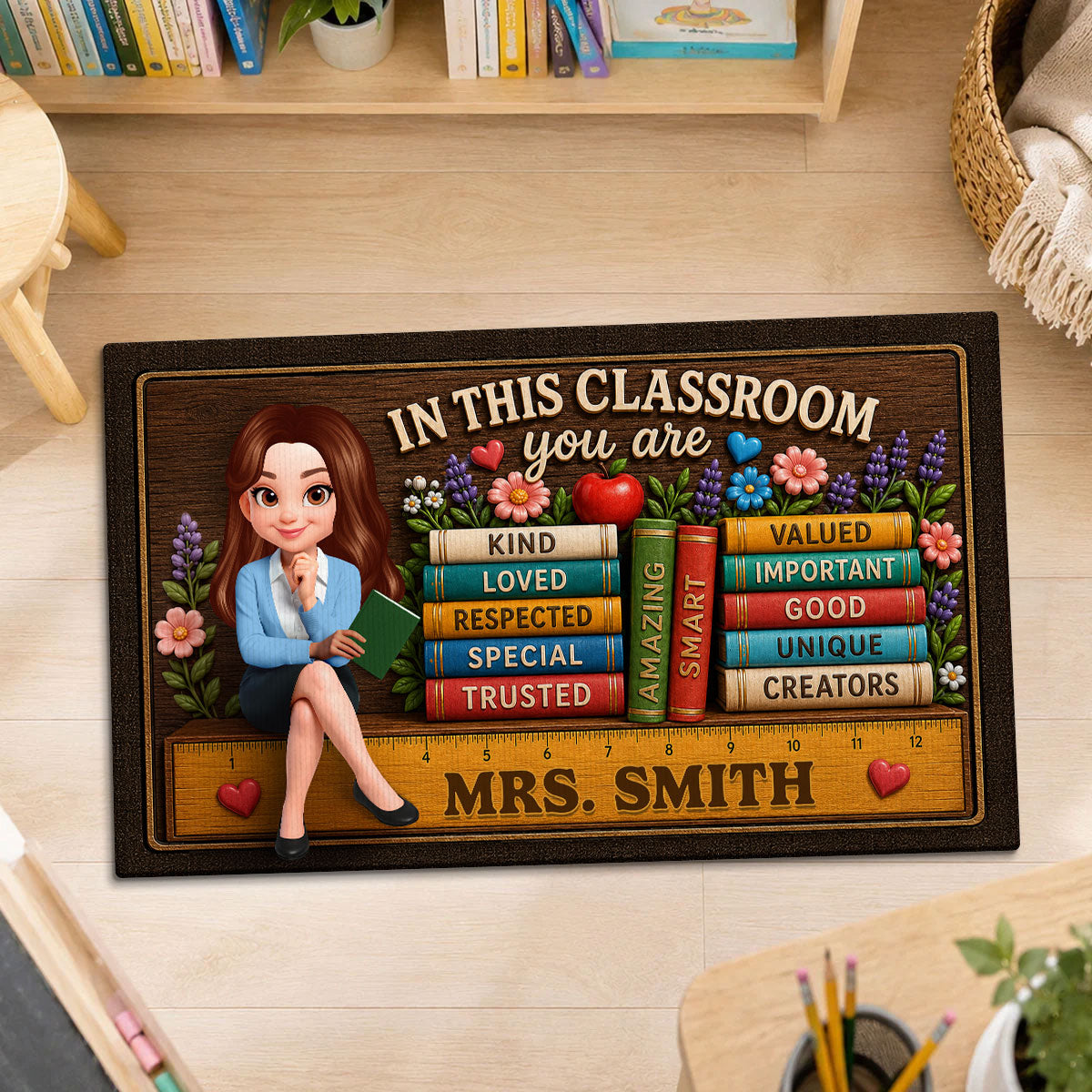 In This Classroom Teacher Welcome Students - Personalized Doormat - Back to School Decor for Teachers