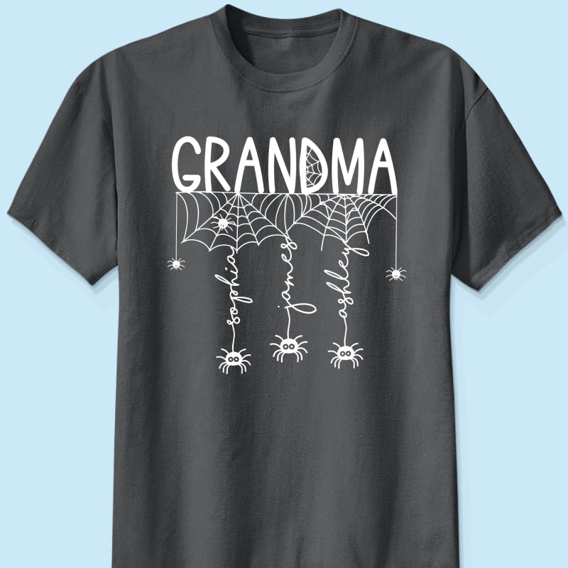 Grandma Mom Spooky Spiders - Personalized Shirt - Halloween Gift