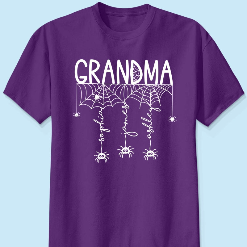Grandma Mom Spooky Spiders - Personalized Shirt - Halloween Gift