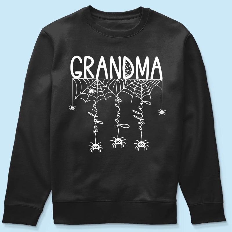 Grandma Mom Spooky Spiders - Personalized Shirt - Halloween Gift