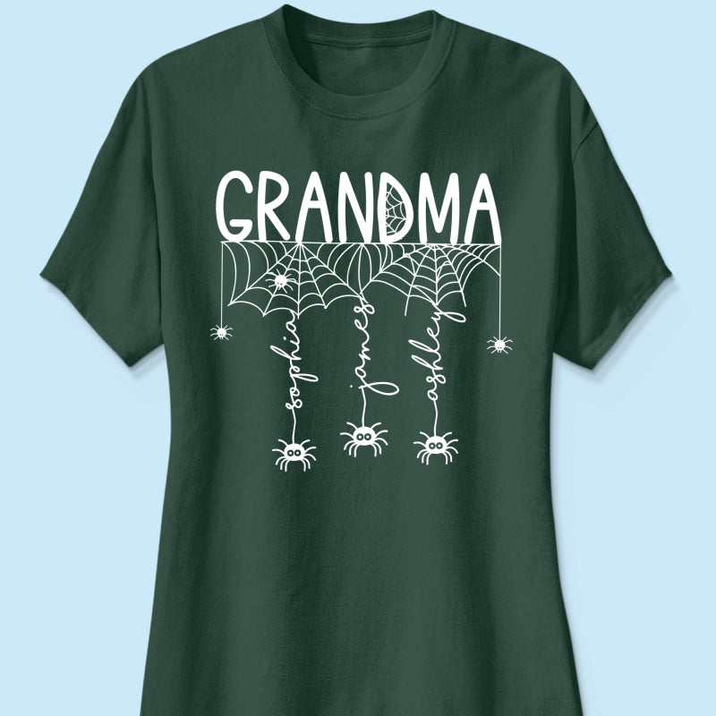 Grandma Mom Spooky Spiders - Personalized Shirt - Halloween Gift