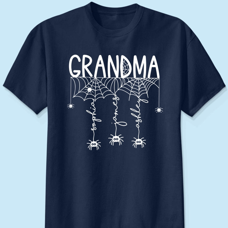 Grandma Mom Spooky Spiders - Personalized Shirt - Halloween Gift