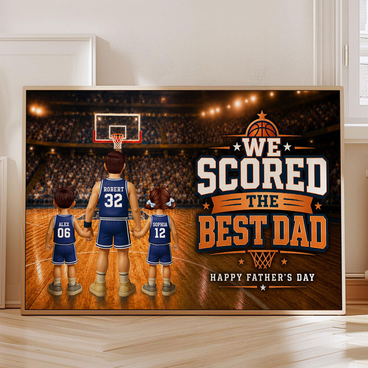 Basketball No 1 Dad Legend You Are Our MVP - Personalized Poster - Father's Day Gift For Dad, Husband, Basketball Fans