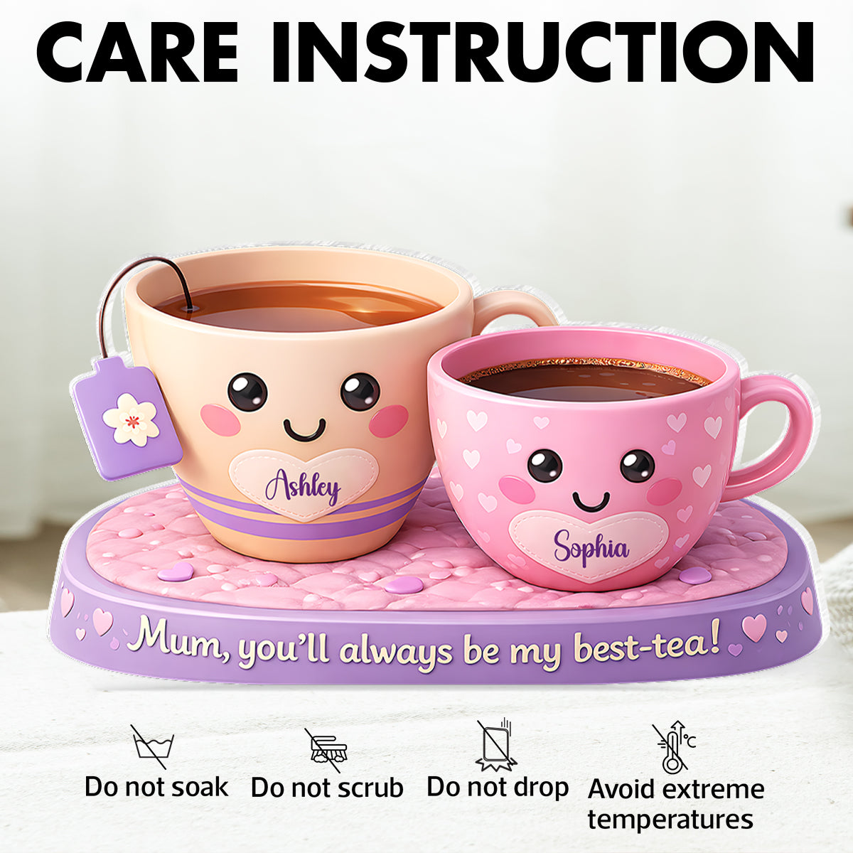 Mum You'll Always Be My Best-tea - Personalised Acrylic Block Plaque - UK Mother's Day Gift For Mum