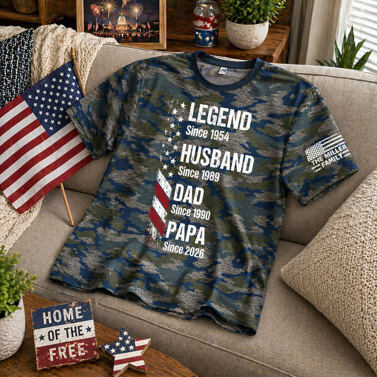 Legend Husband Dad Grandpa Camo Pattern - Personalized Shirt - Father's Day Gift For Husband, Dad, Grandpa