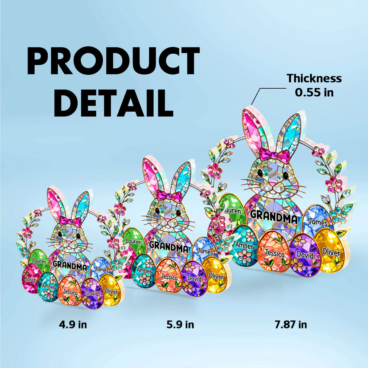 Bunny Grandma Easter Gift - Personalized Acrylic Block Plaque - Easter Decor for Grandma