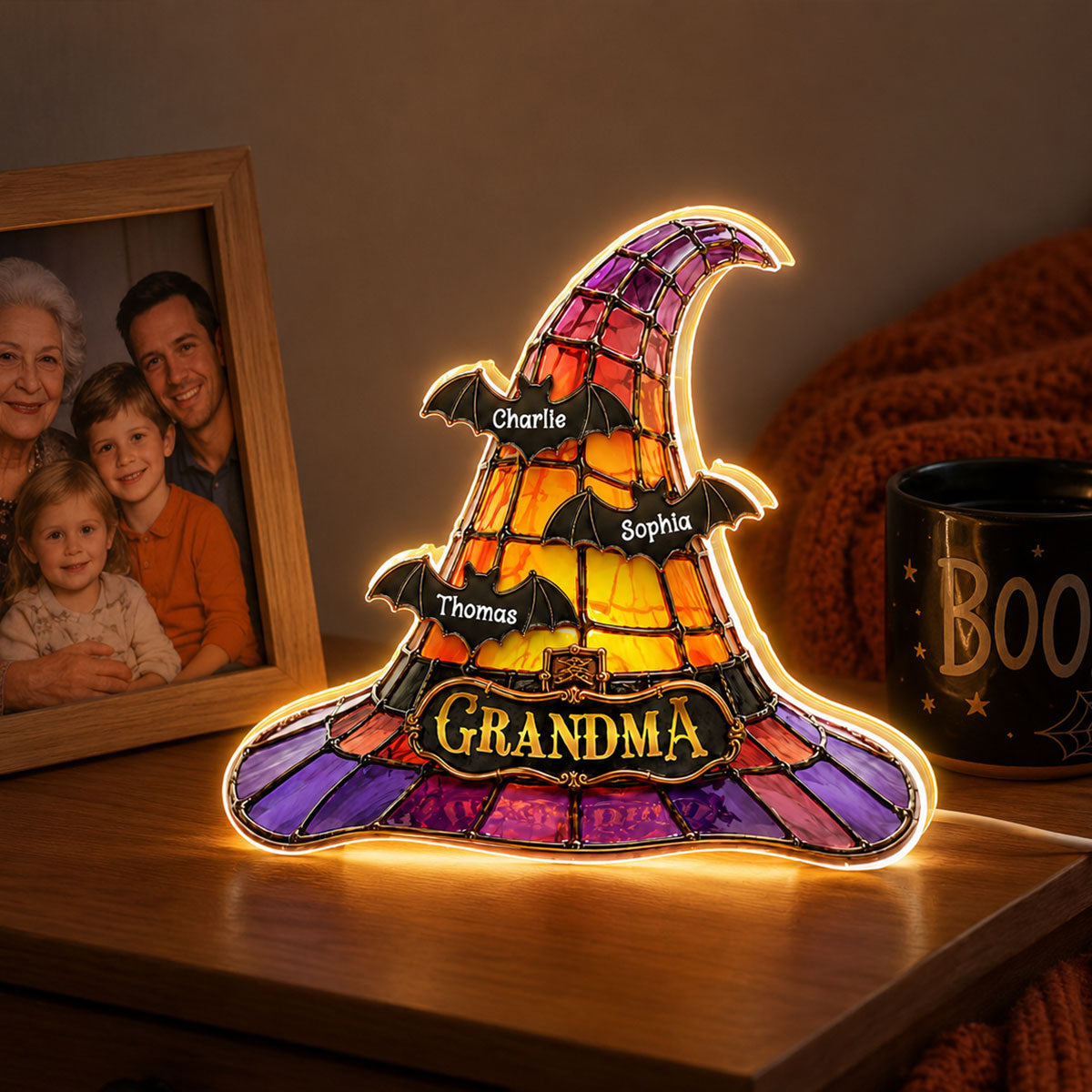 Grandma Witch Hat - Personalized Light Box - Halloween Decor for Grandma